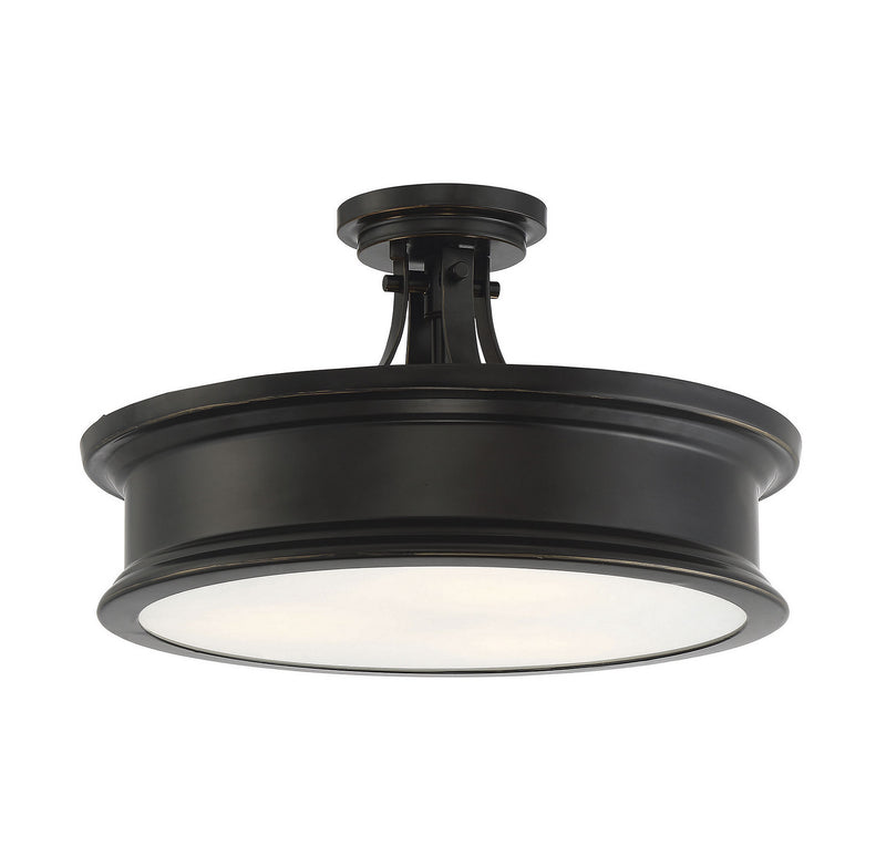 Savoy House 6-134-3-44 Three Light Semi-Flush Mount, Classic Bronze Finish LightingWellCo