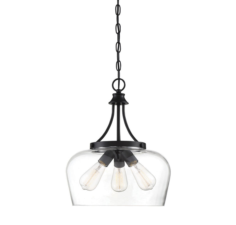 Savoy House Octave 7-4034-3-BK Three Light Pendant, Black Finish - LightingWellCo