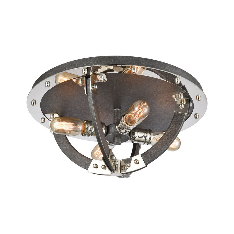ELK Home 15233/4 Four Light Flush Mount, Polished Nickel Finish - At LightingWellCo
