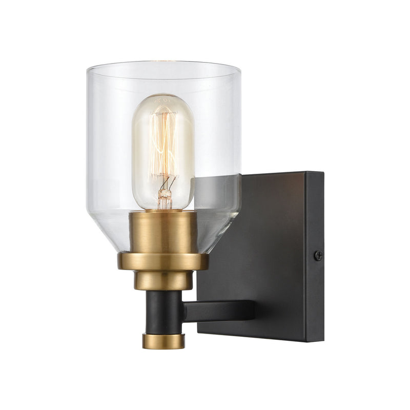 ELK Home 15391/1 One Light Vanity Lamp, Matte Black, Satin Brass, Satin Brass Finish - At LightingWellCo