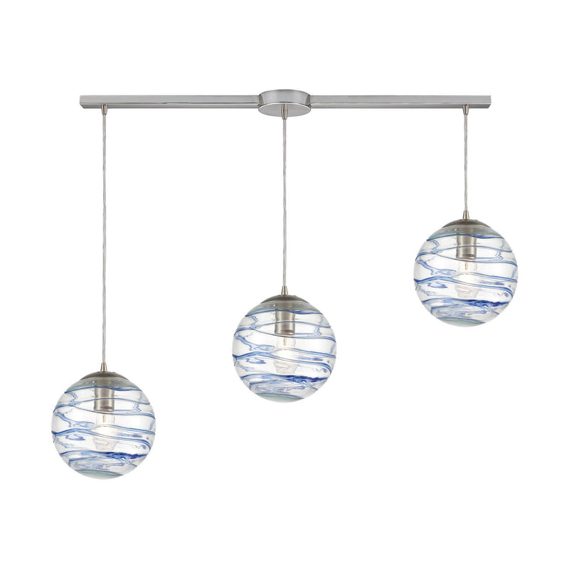 ELK Home 31743/3L Three Light Pendant, Satin Nickel Finish-LightingWellCo