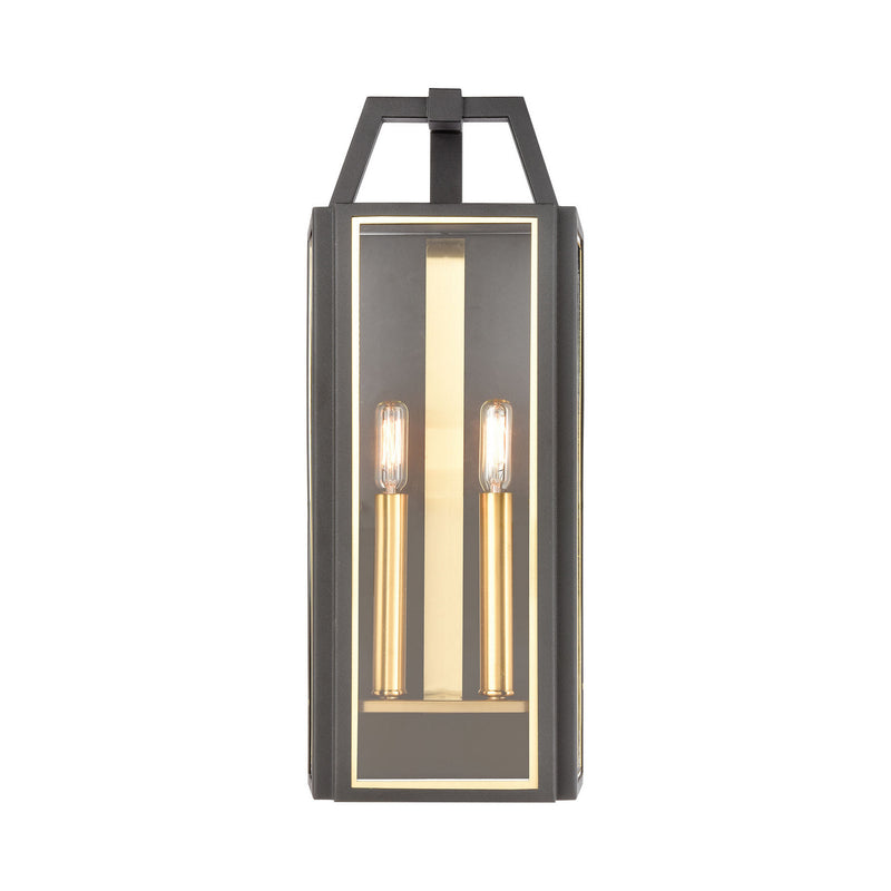 ELK Home 46741/2 Two Light Wall Sconce, Charcoal, Brushed Brass, Brushed Brass Finish - At LightingWellCo