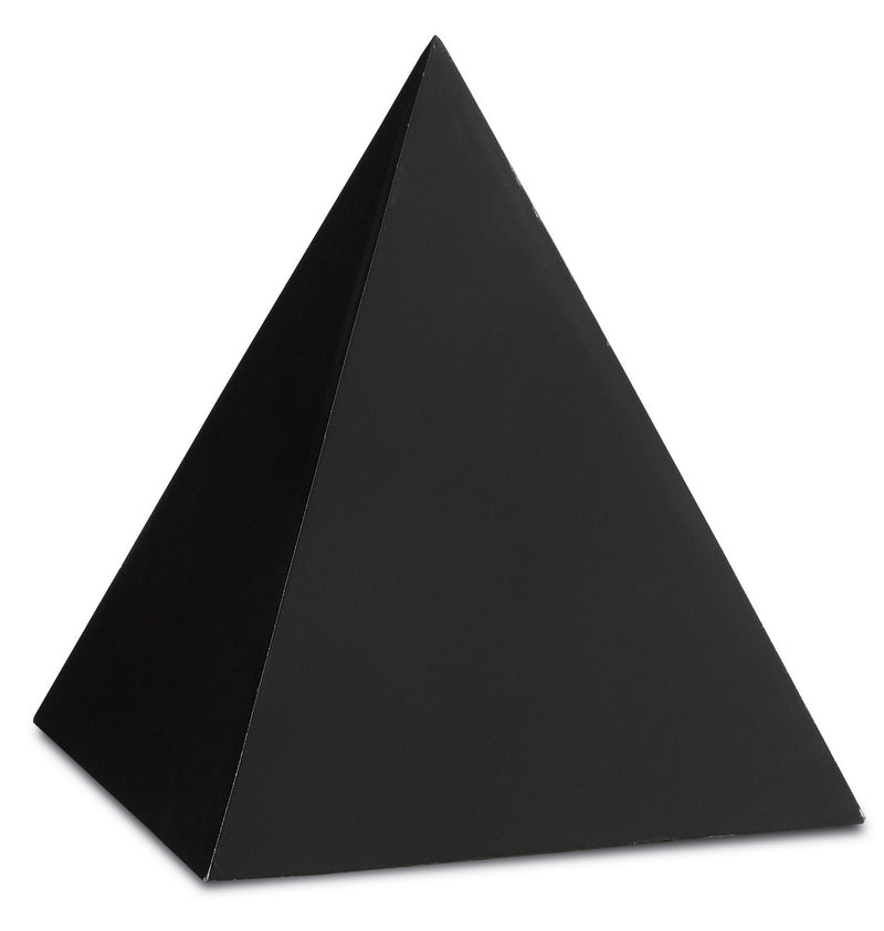 Currey and Company 1200-0047 Concrete Pyramid, Black Finish - LightingWellCo