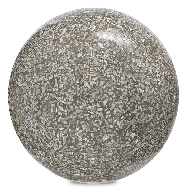 Currey and Company 1200-0048 Concrete Ball, Abalone Finish - LightingWellCo