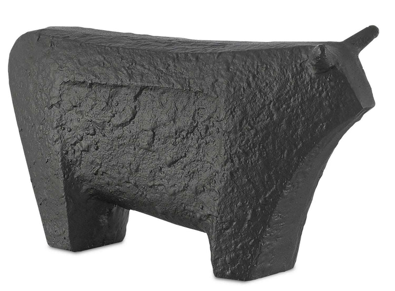 Currey and Company 1200-0061 Bull, Textured Matte Black Finish - LightingWellCo
