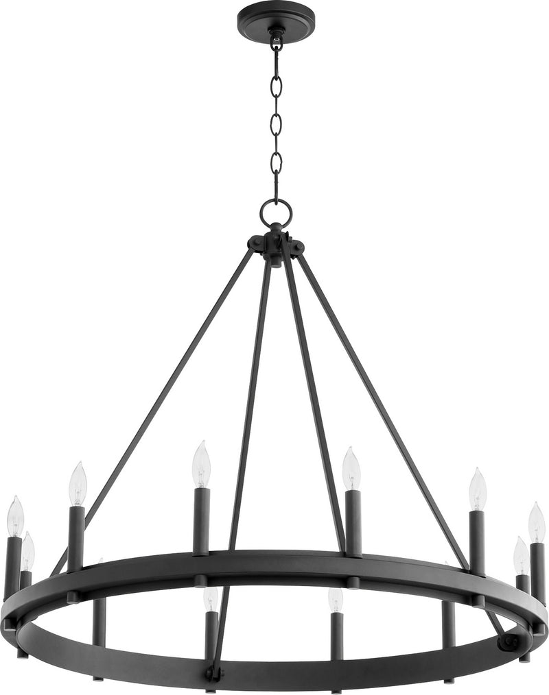 Quorum 611-12-69 12 Light Chandelier, Black Finish - LightingWellCo