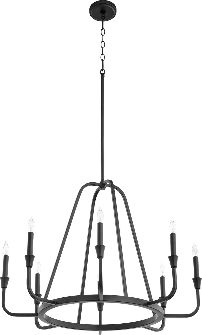 Quorum 6314-8-69 Eight Light Chandelier, Black Finish - LightingWellCo