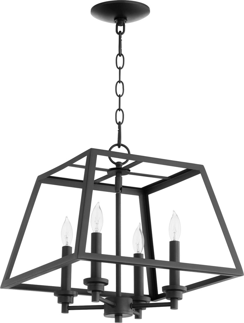 Quorum 675-4-69 Four Light Pendant, Black Finish - LightingWellCo