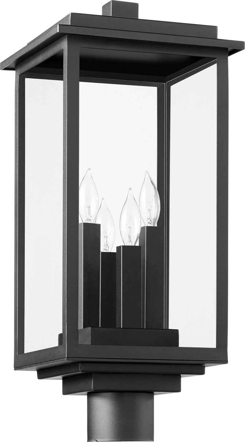 Quorum 7029-4-69 Four Light Post Mount, Black Finish - LightingWellCo
