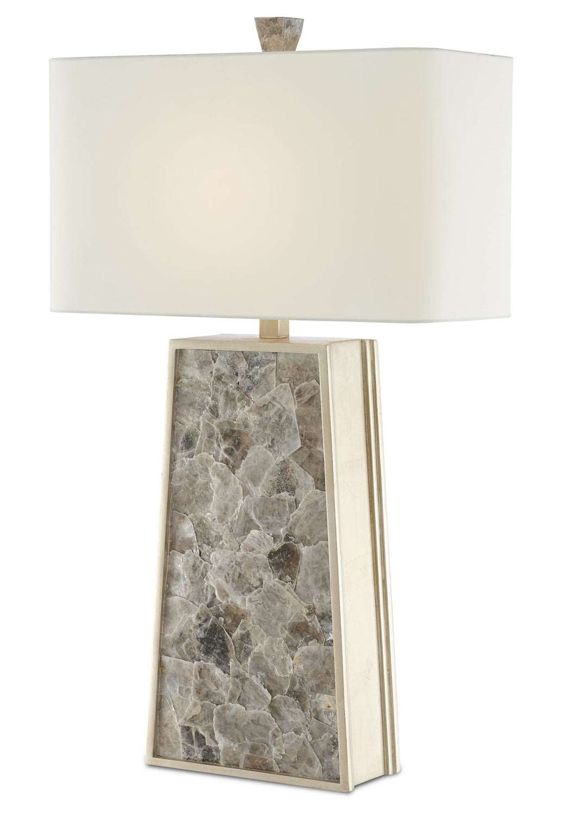 Currey and Company 6000-0429 Table Lamp, Light Mica/Silver Leaf Finish - LightingWellCo