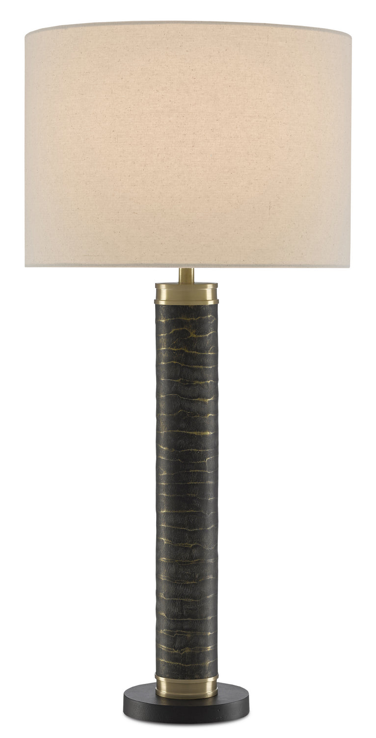 Currey and Company 6000-0481 Table Lamp, Gray Antique/Matte Brass/Black Finish - LightingWellCo