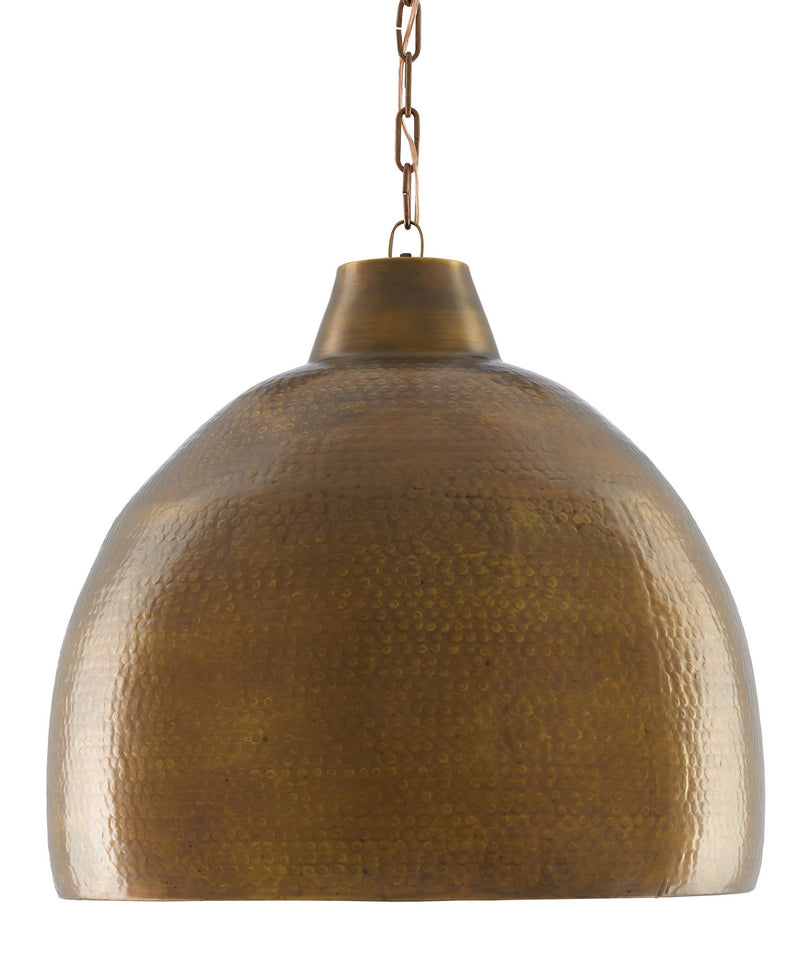 Currey and Company 9000-0425 One Light Pendant, Vintage Brass Finish - LightingWellCo