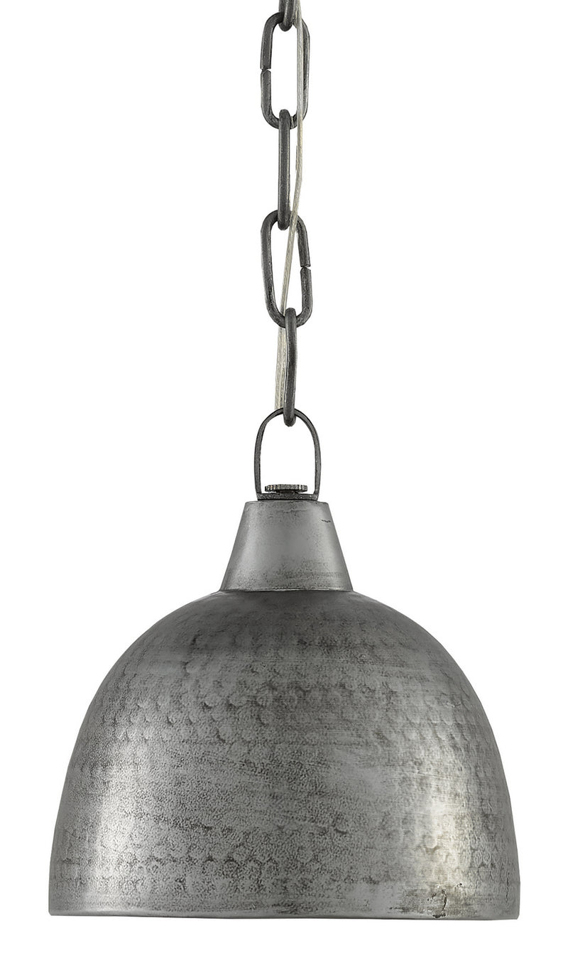 Currey and Company 9000-0426 One Light Pendant, Blackened Steel Finish - LightingWellCo