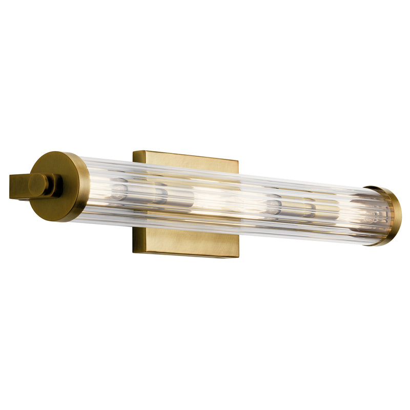 Kichler 45649NBR Four Light Linear Bath, Natural Brass Finish - LightingWellCo