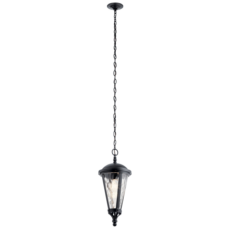 Kichler 49236BSL One Light Outdoor Pendant, Black With Silver Highlights Finish - LightingWellCo