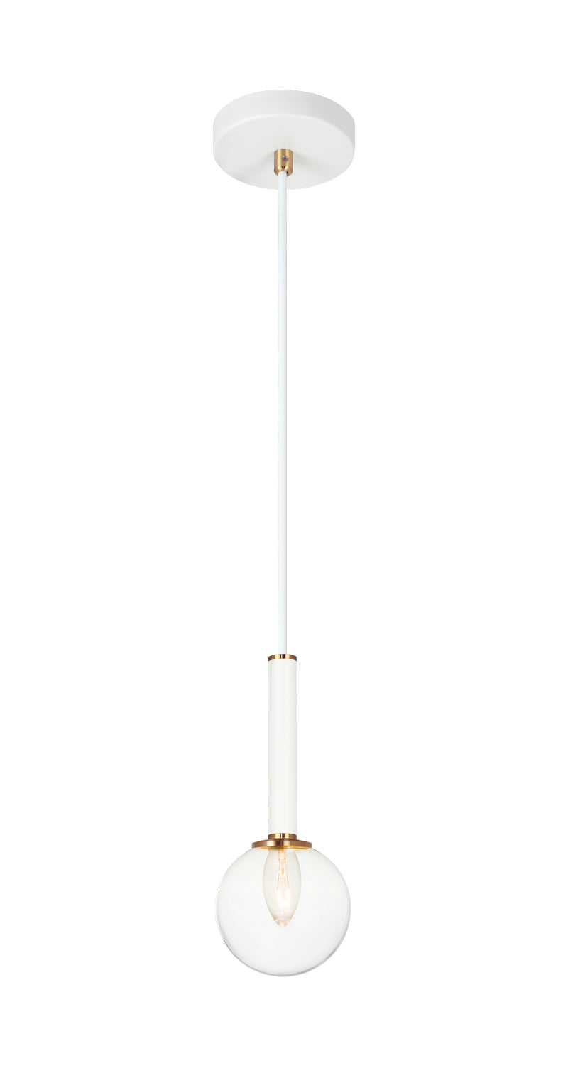 Matteo Lighting C75301AGCL One Light Pendant, Aged Gold Brass Finish - LightingWellCo