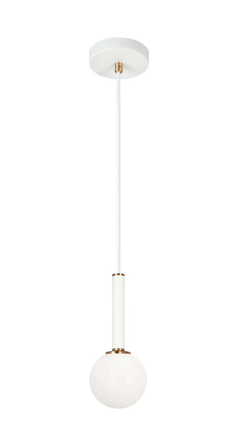 Matteo Lighting C75301AGOP One Light Pendant, Aged Gold Brass Finish - LightingWellCo