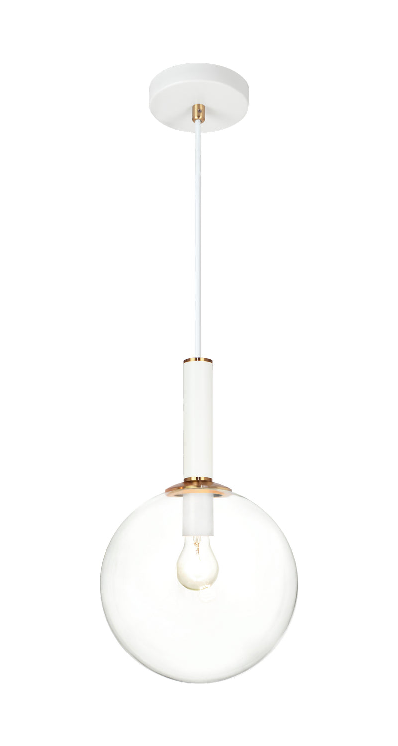 Matteo Lighting C75311AGCL One Light Pendant, Aged Gold Brass Finish - LightingWellCo