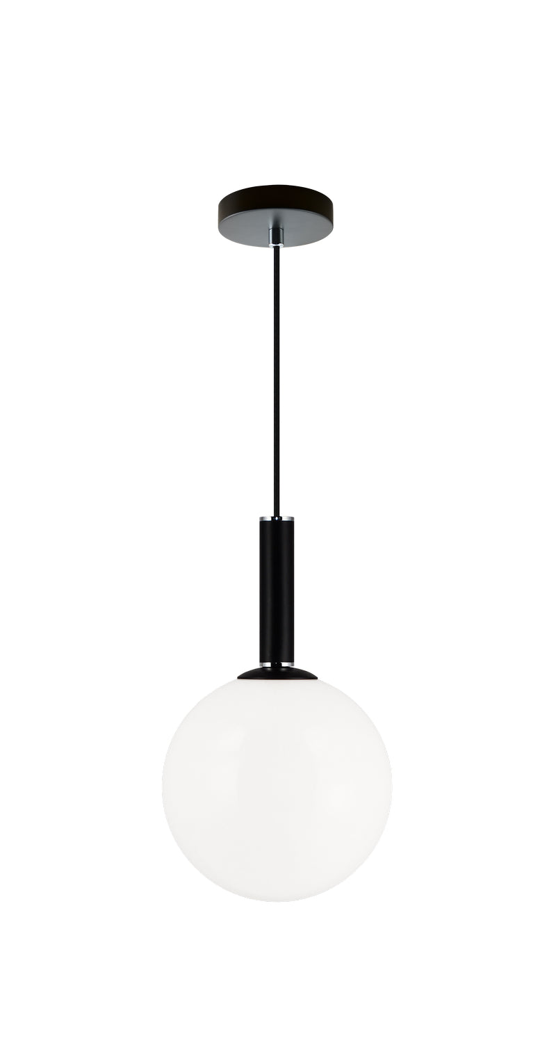Matteo Lighting C75311BKOP One Light Pendant, Black Finish - LightingWellCo