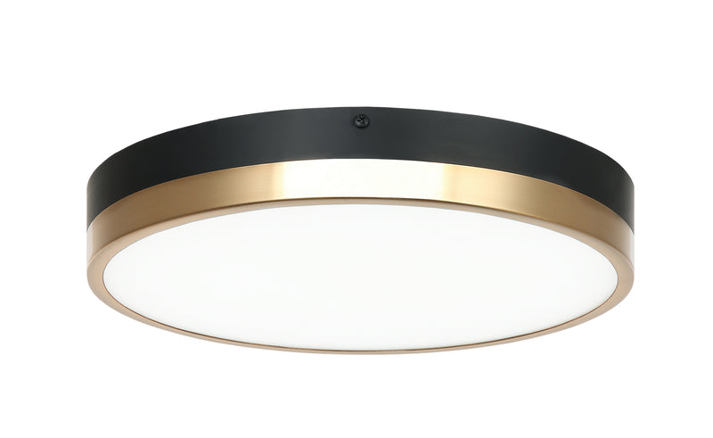 Matteo Lighting M15301BKAG LED Flush Mount Light, Black & Aged Gold Brass Finish - LightingWellCo