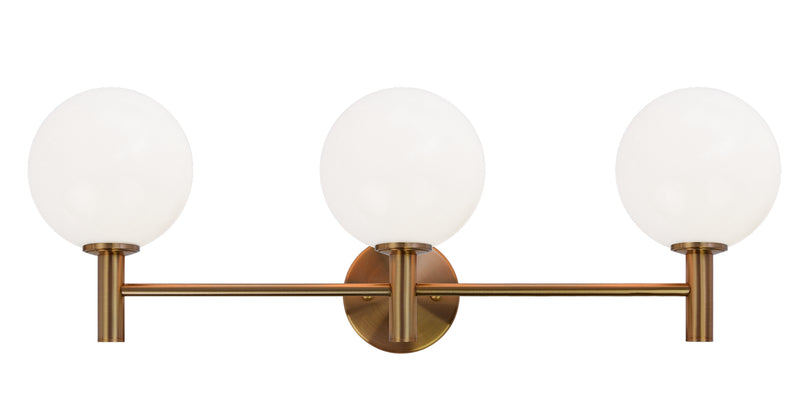 Matteo Lighting S06003AGOP Three Light Wall Sconce, Aged Gold Brass Finish - LightingWellCo