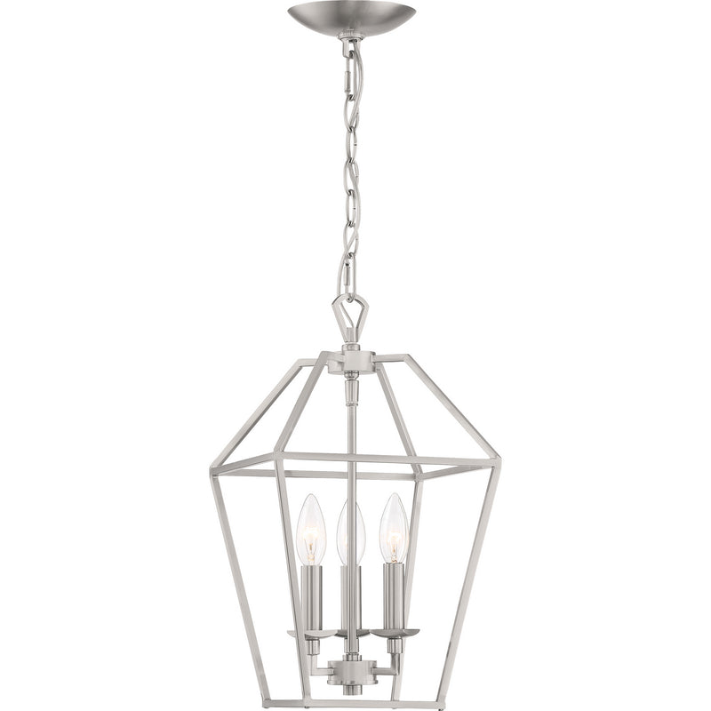 Quoizel AVY5203BN Three Light Foyer Pendant, Brushed Nickel Finish - LightingWellCo