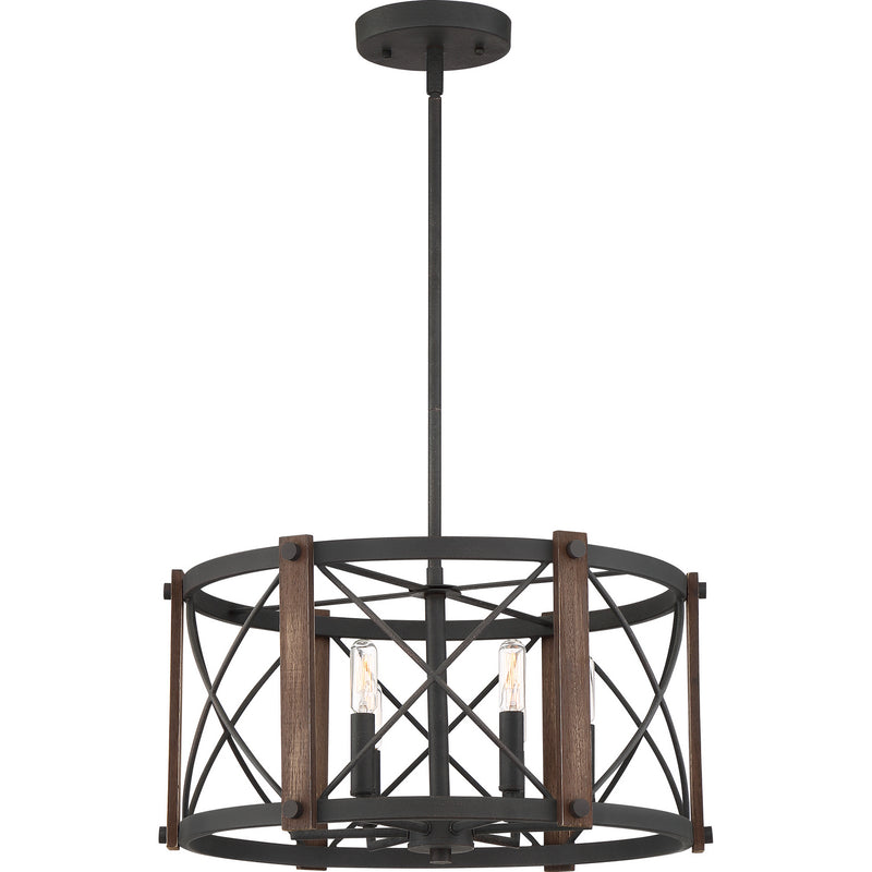 Quoizel BRO2820MK Six Light Pendant, Marcado Black Finish - LightingWellCo