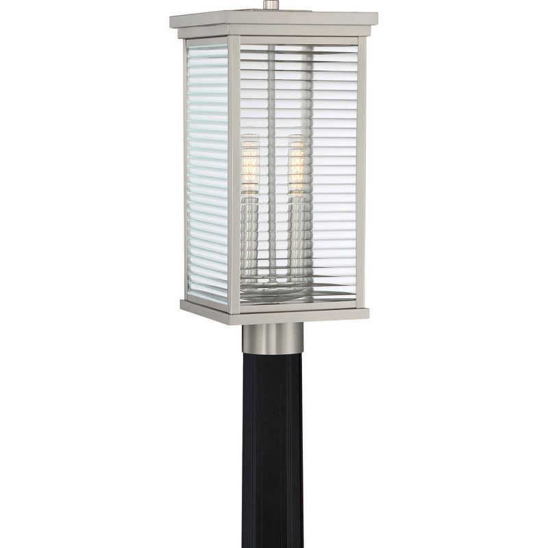 Quoizel GAR9008SS Two Light Outdoor Post Mount, Stainless Steel Finish - LightingWellCo