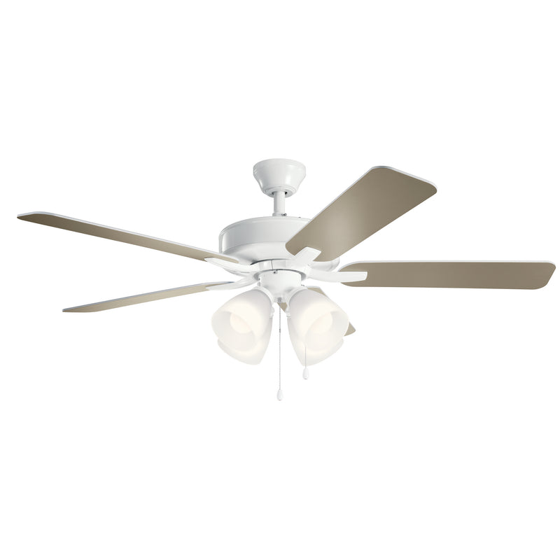 Kichler 330016WH 52``Ceiling Fan, White Finish - LightingWellCo