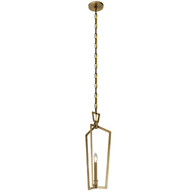 Kichler 43497NBR One Light Mini Pendant, Natural Brass Finish - LightingWellCo