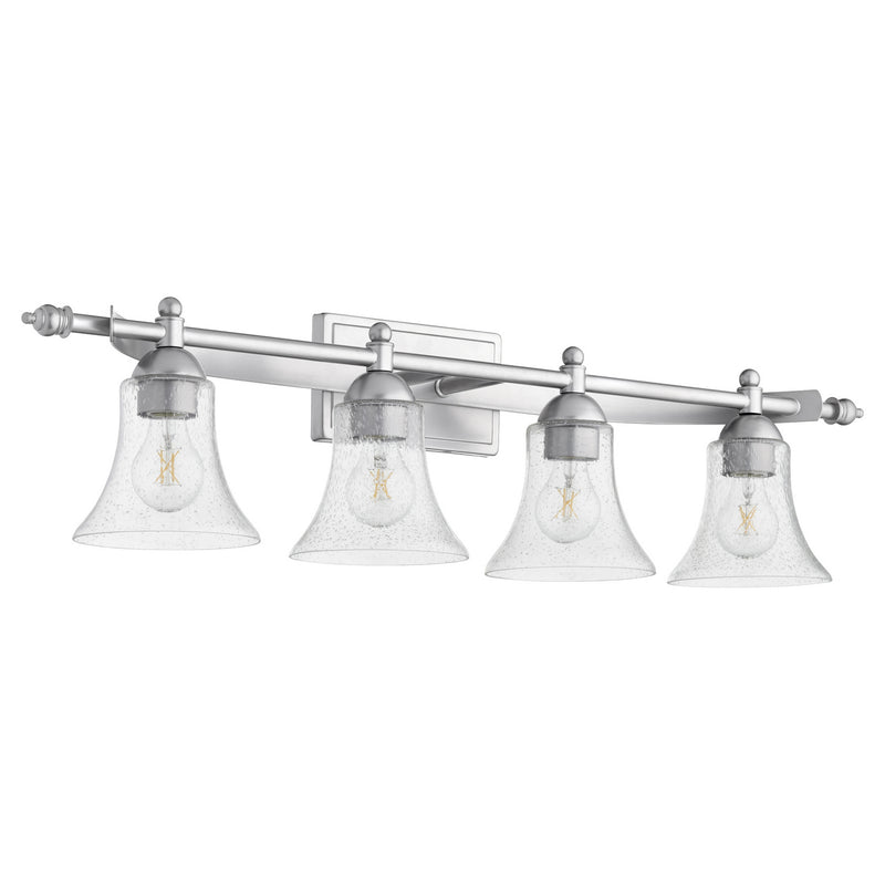 Quorum 5077-4-64 Four Light Vanity, Classic Nickel Finish - LightingWellCo