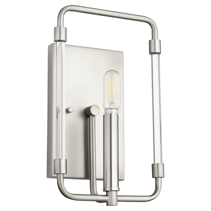Quorum 5114-1-65 One Light Wall Mount, Satin Nickel Finish - LightingWellCo