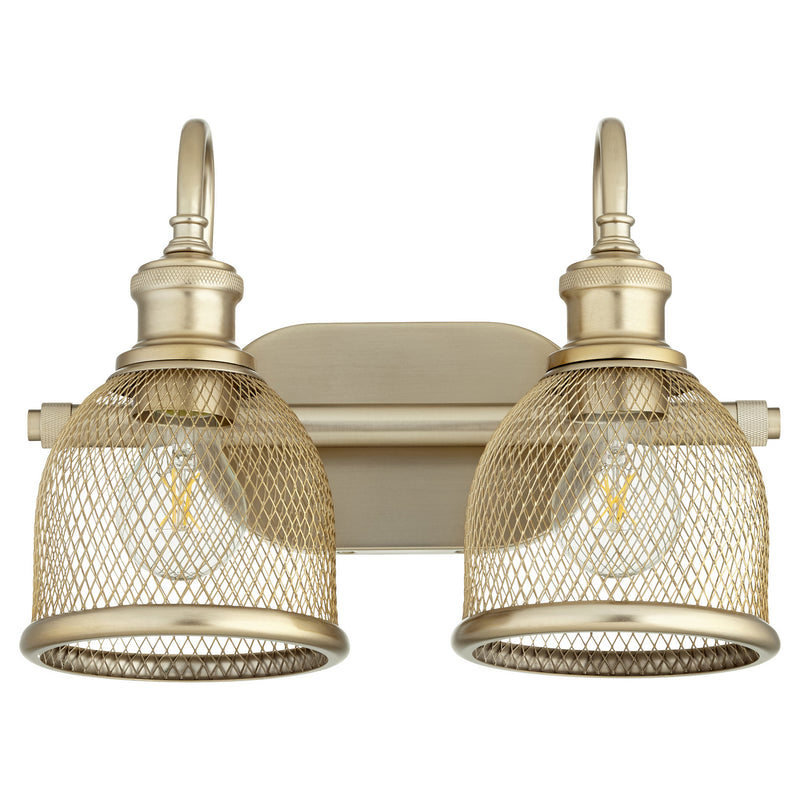 Quorum 5212-2-80 Two Light Vanity, Aged Brass Finish - LightingWellCo