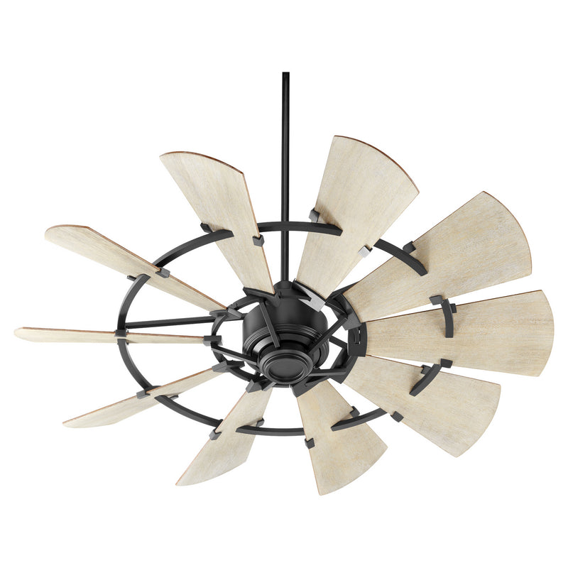 Quorum 95210-69 52``Ceiling Fan, Black Finish - LightingWellCo