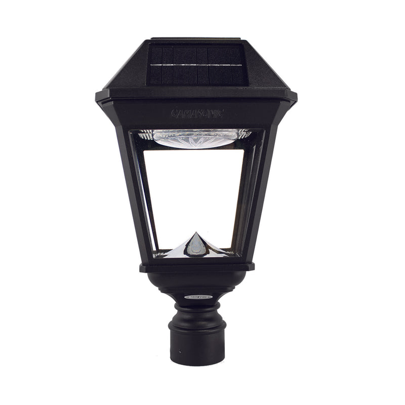 Gama Sonic GS-97K-F Imperial III Solar Lamp Post - Single Lamp - Black - LightingWellCo