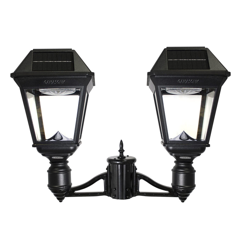 Gama Sonic GS-97K-F2 Imperial III Solar Lamp Post - Double Lamp - Black - LightingWellCo