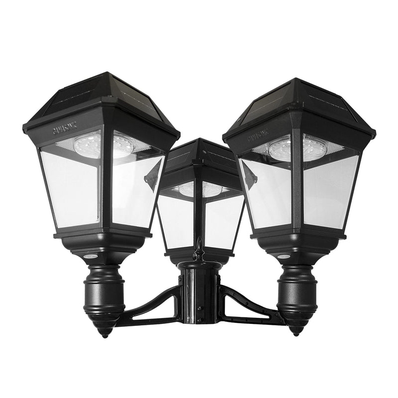 Gama Sonic GS-97K-F3 Imperial III Solar Lamp Post - Triple Lamp - Black - LightingWellCo