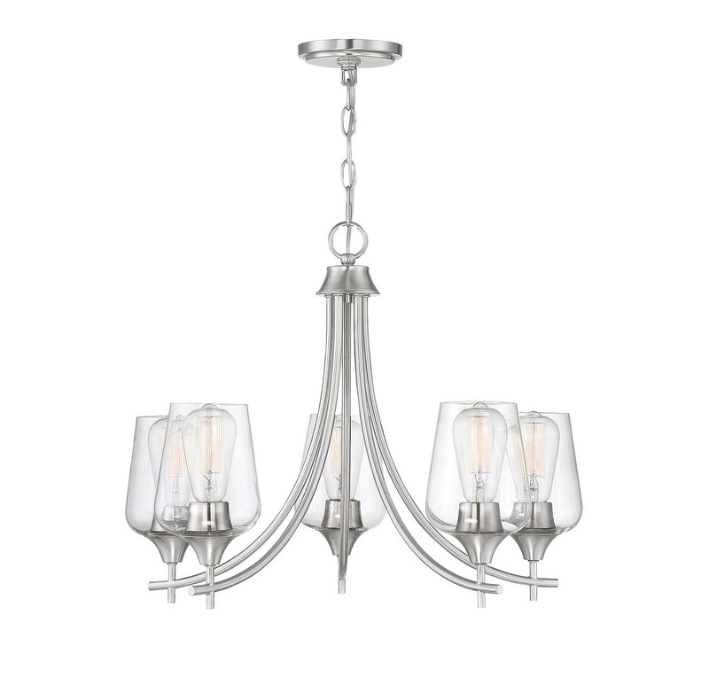 Savoy House 1-4032-5-SN Five Light Chandelier, Satin Nickel Finish LightingWellCo