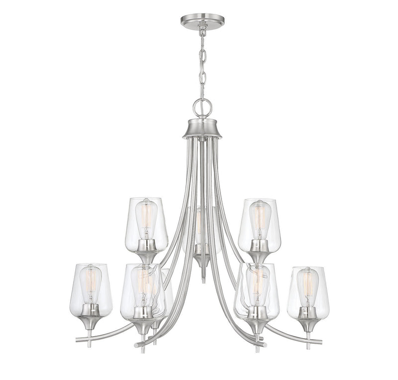 Savoy House 1-4033-9-SN Nine Light Chandelier, Satin Nickel Finish LightingWellCo