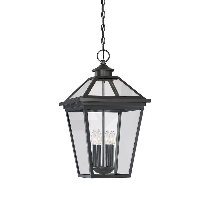 Savoy House 5-148-BK Four Light Outdoor Hanging Lantern, Black Finish LightingWellCo