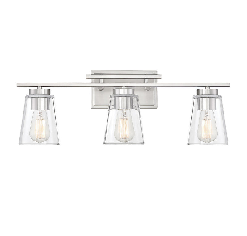 Savoy House Calhoun 8-1020-3-SN Two Light Bath Bar, Satin Nickel Finish - LightingWellCo