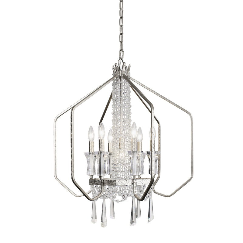 Varaluz 270P07TR Seven Light Pendant, Transcend Silver Finish - LightingWellCo