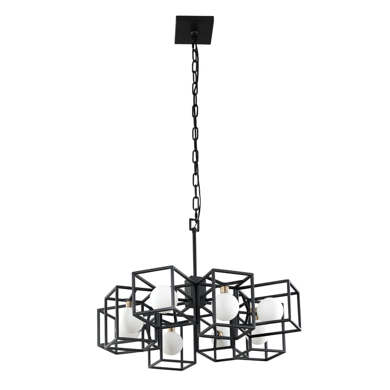 Varaluz 325C08CBHG Eight Light Pendant, Carbon/Havana Gold Finish - LightingWellCo