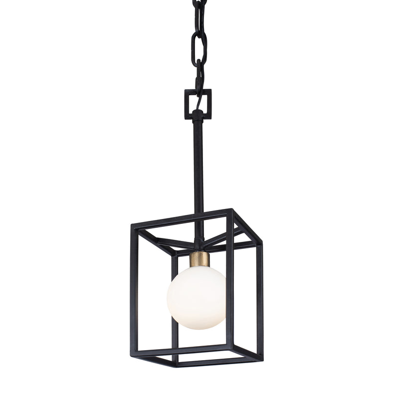 Varaluz 325M01CBHG One Light Mini Pendant, Carbon/Havana Gold Finish - LightingWellCo