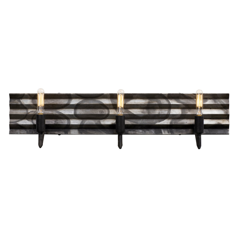 Varaluz 337B03 Three Light Bath, Artistic Fired Steel Finish - LightingWellCo