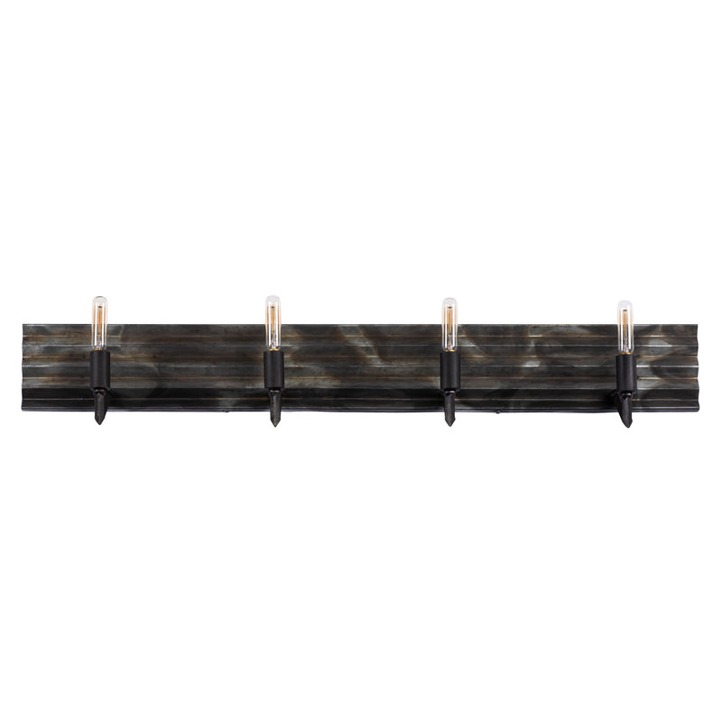 Varaluz 337B04 Four Light Bath, Artistic Fired Steel Finish - LightingWellCo