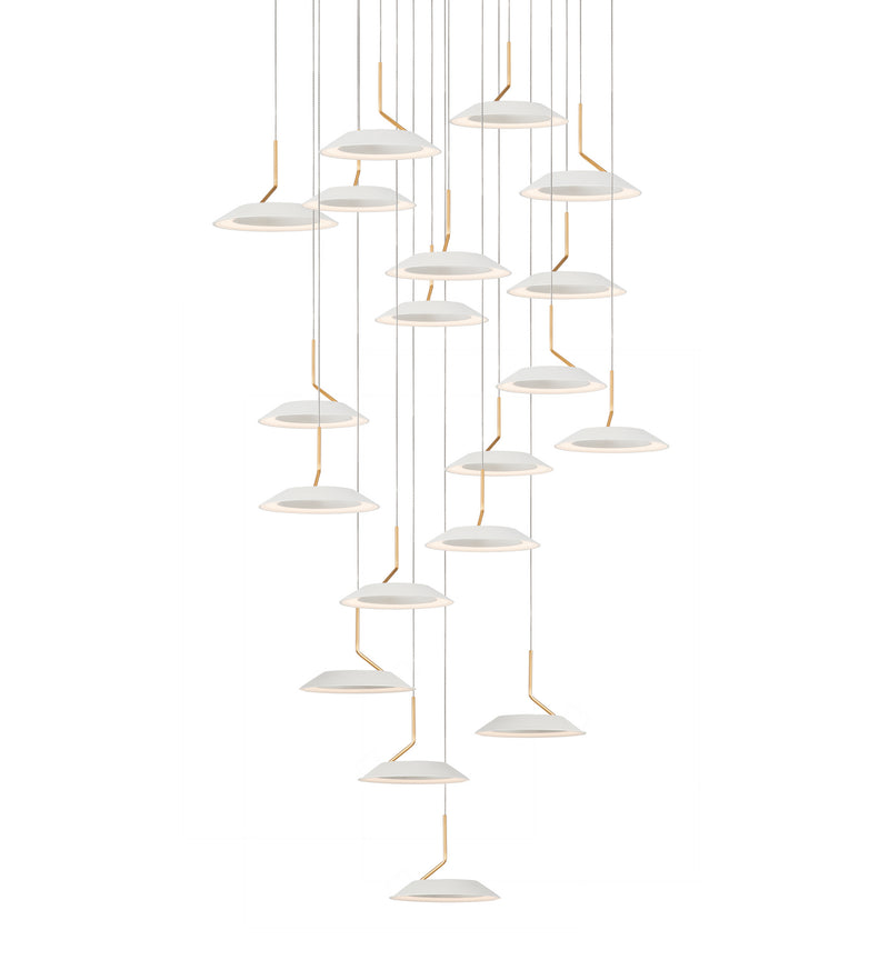 Koncept RYP-C19-SW-MWG LED Pendant, Matte White With Gold Finish - LightingWellCo