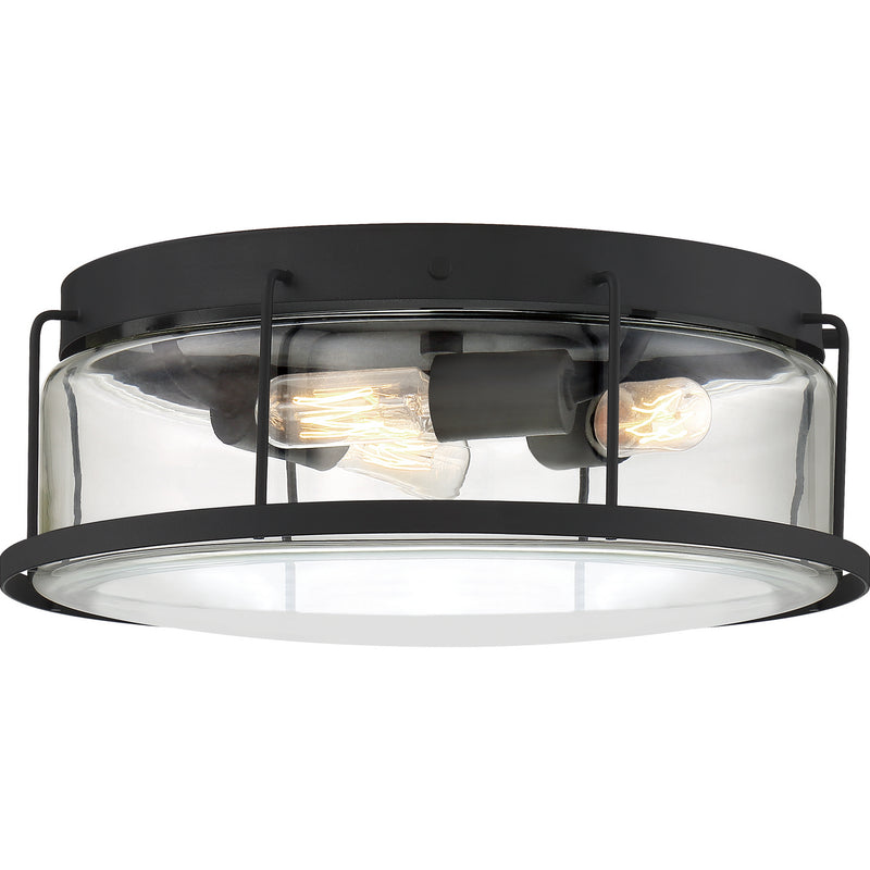 Quoizel LUD1613EK Three Light Flush Mount, Earth Black Finish - LightingWellCo