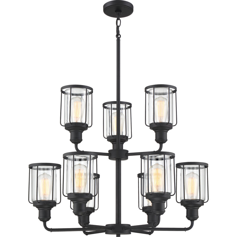 Quoizel LUD5028EK Nine Light Chandelier, Earth Black Finish - LightingWellCo