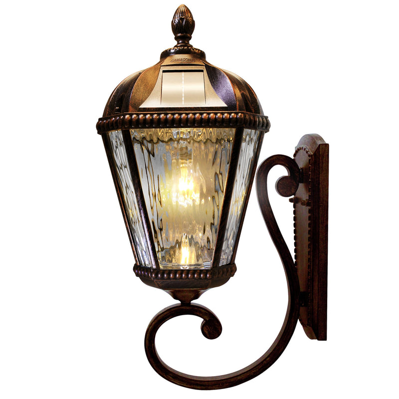 Gama Sonic GS-98B-W-BB Royal Bulb Solar Light - Wall Mount - Brushed Bronze - LightingWellCo